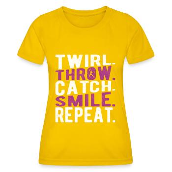 Bâton Twirling Bâton Twirler cadeau - T-shirt sport Femme - jaune d'œuf - Devant - AI Model Female 172 dark (172cm)
