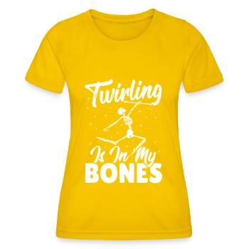 Bâton Twirling Bâton Twirler cadeau - T-shirt sport Femme - jaune d'œuf - Devant - AI Model Female 172 dark (172cm)