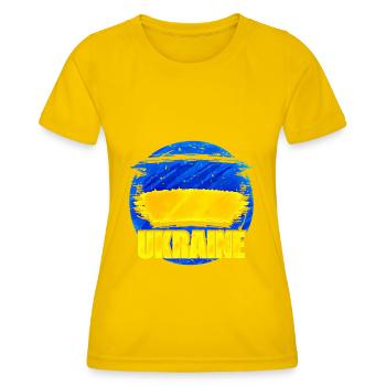 Ukraine - Frauen Funktions-T-Shirt - Eigelb - Vorne - AI Model Female 172 dark (172cm)