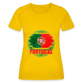 Portugal - Frauen Funktions-T-Shirt - Eigelb - Vorne - AI Model Female 172 dark (172cm)