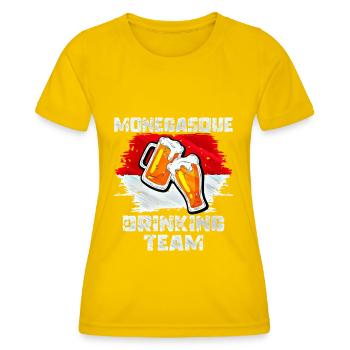 L’équipe de Boire de Monaco - T-shirt sport Femme - jaune d'œuf - Devant - AI Model Female 172 dark (172cm)