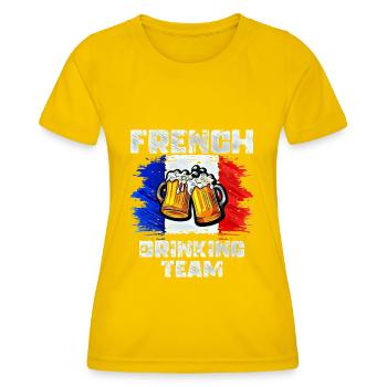 Équipe de France de Boisson - T-shirt sport Femme - jaune d'œuf - Devant - AI Model Female 172 dark (172cm)