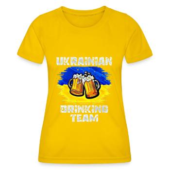 Équipe de beuverie d’Ukraine - T-shirt sport Femme - jaune d'œuf - Devant - AI Model Female 172 dark (172cm)