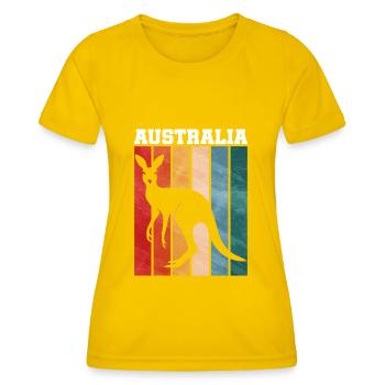 kangourou - T-shirt sport Femme - jaune d'œuf - Devant - AI Model Female 172 dark (172cm)