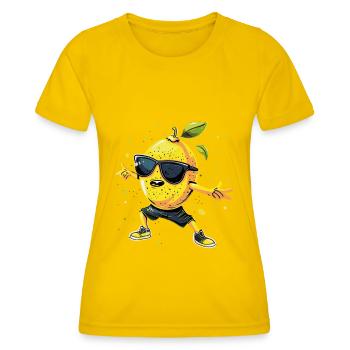 Zitrone - Frauen Funktions-T-Shirt - Eigelb - Vorne - AI Model Female 172 dark (172cm)