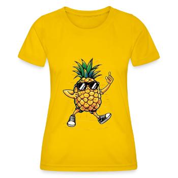 Ananas - Frauen Funktions-T-Shirt - Eigelb - Vorne - AI Model Female 172 dark (172cm)