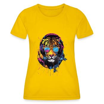 Tiger - Frauen Funktions-T-Shirt - Eigelb - Vorne - AI Model Female 172 dark (172cm)