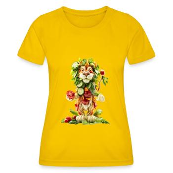 Löwe Salat - Frauen Funktions-T-Shirt - Eigelb - Vorne - AI Model Female 172 dark (172cm)
