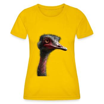 Autruche - T-shirt sport Femme - jaune d'œuf - Devant - AI Model Female 172 dark (172cm)