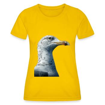 Mouette - T-shirt sport Femme - jaune d'œuf - Devant - AI Model Female 172 dark (172cm)