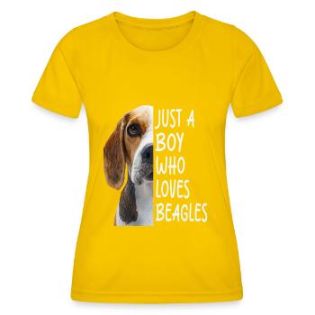 Beagle - Frauen Funktions-T-Shirt - Eigelb - Vorne - AI Model Female 172 dark (172cm)