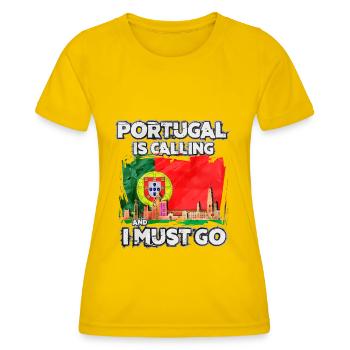 Portugal - Frauen Funktions-T-Shirt - Eigelb - Vorne - AI Model Female 172 dark (172cm)