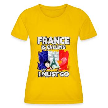 Frankreich - Frauen Funktions-T-Shirt - Eigelb - Vorne - AI Model Female 172 dark (172cm)
