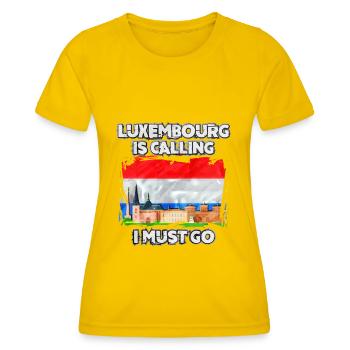Luxemburg - Frauen Funktions-T-Shirt - Eigelb - Vorne - AI Model Female 172 dark (172cm)