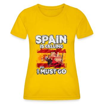 Spanien - Frauen Funktions-T-Shirt - Eigelb - Vorne - AI Model Female 172 dark (172cm)
