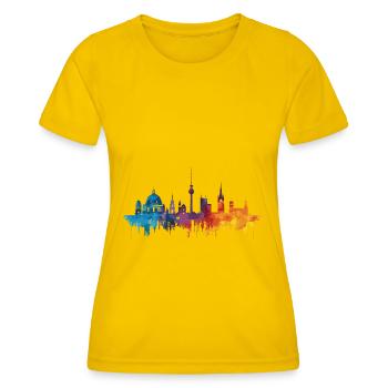 Lande-de-la-Murmure - T-shirt sport Femme - jaune d'œuf - Devant - AI Model Female 172 dark (172cm)