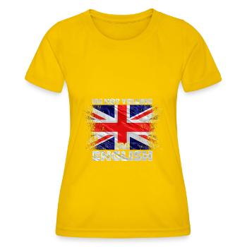 Großbritannien - Frauen Funktions-T-Shirt - Eigelb - Vorne - AI Model Female 172 dark (172cm)