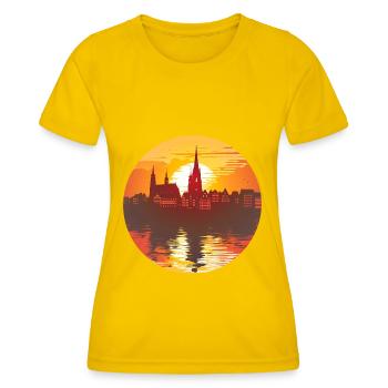 Kaiserslautern Skyline - Frauen Funktions-T-Shirt - Eigelb - Vorne - AI Model Female 172 dark (172cm)