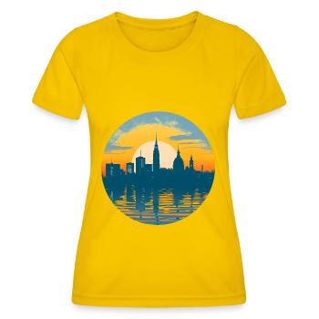 Potsdam Skyline - Frauen Funktions-T-Shirt - Eigelb - Vorne - AI Model Female 172 dark (172cm)