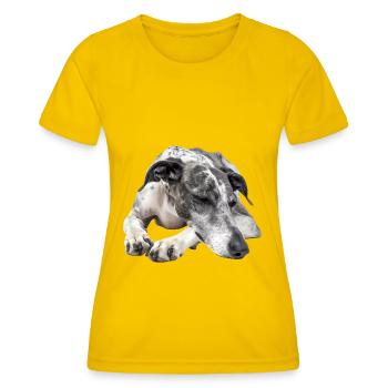 Lévrier - T-shirt sport Femme - jaune d'œuf - Devant - AI Model Female 172 dark (172cm)