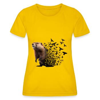 Biber - Frauen Funktions-T-Shirt - Eigelb - Vorne - AI Model Female 172 dark (172cm)