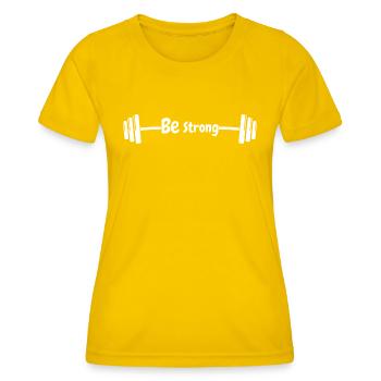 Be strong - Women's Functional T-Shirt - egg yellow - Front - AI Model Female 172 dark (172cm)