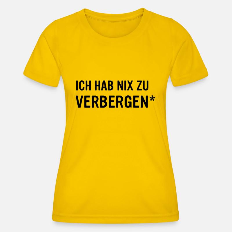 I have nothing to hide - enter your text - Women's Functional T-Shirt - egg yellow