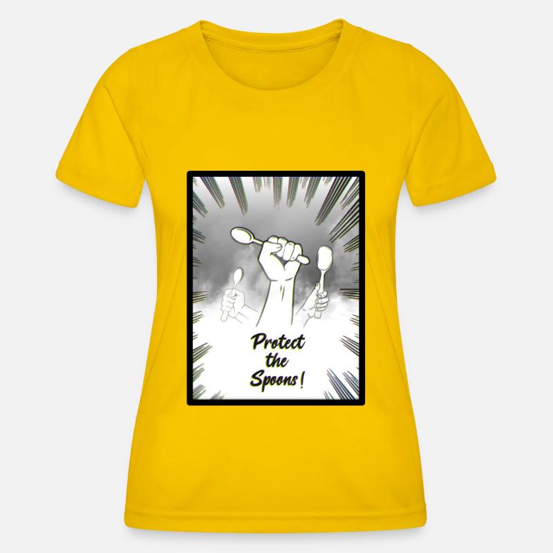 save the spoons - Women's Functional T-Shirt - egg yellow