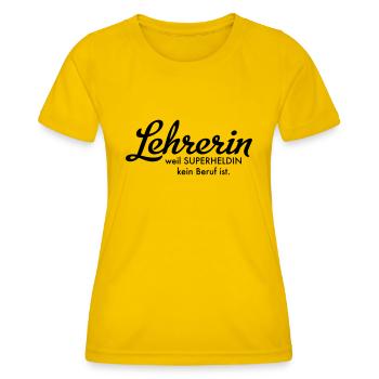 Lehrerin - Frauen Funktions-T-Shirt - Eigelb - Vorne - AI Model Female 172 dark (172cm)