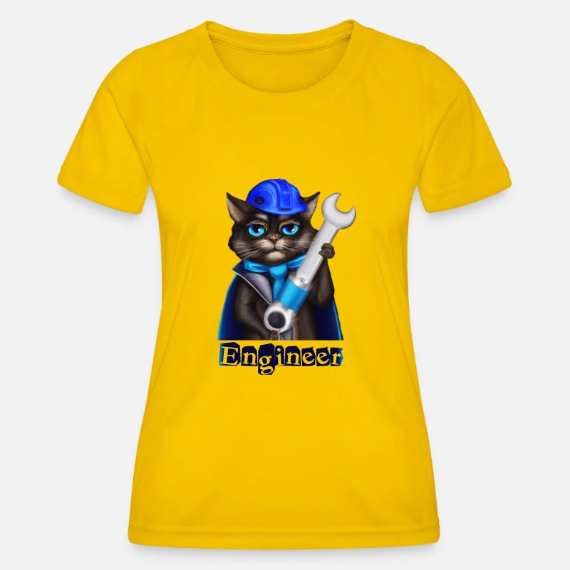 Cat Engineer - Women's Functional T-Shirt - egg yellow