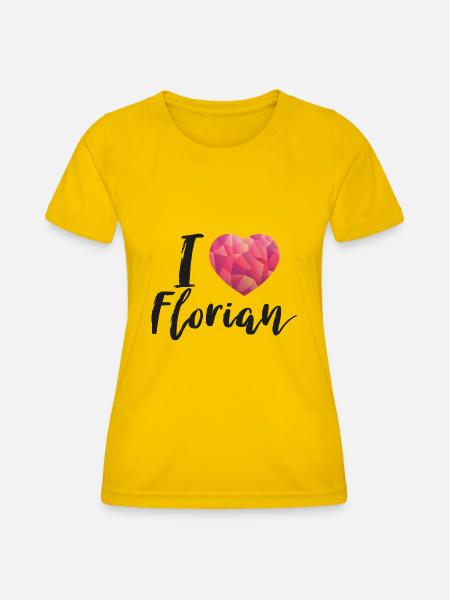 I love florian - Frauen Funktions-T-Shirt - Eigelb