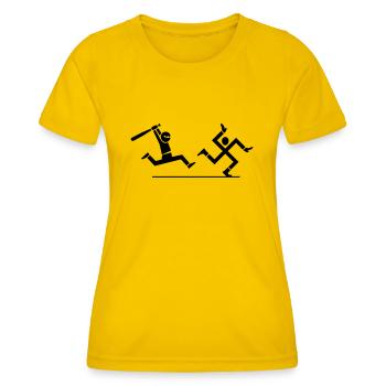 Chasse aux nazis - T-shirt sport Femme - jaune d'œuf - Devant - AI Model Female 172 dark (172cm)
