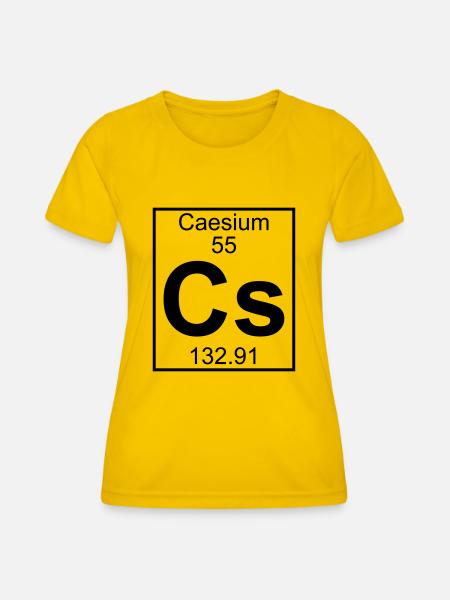 Element 055 - Cs (caesium) - Full - Frauen Funktions-T-Shirt - Eigelb