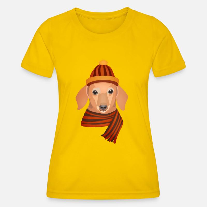 dachshund - Women's Functional T-Shirt - egg yellow