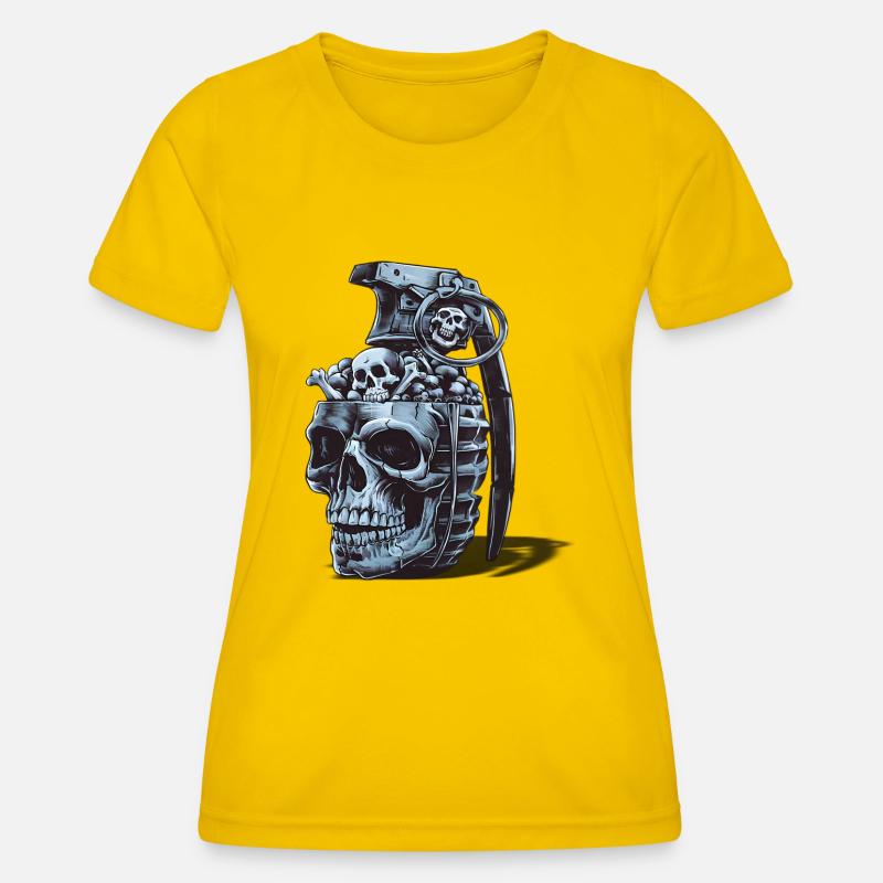 Skeleton Grenade Design - Women's Functional T-Shirt - egg yellow