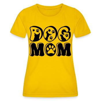 Maman chien - T-shirt sport Femme - jaune d'œuf - Devant - AI Model Female 172 dark (172cm)