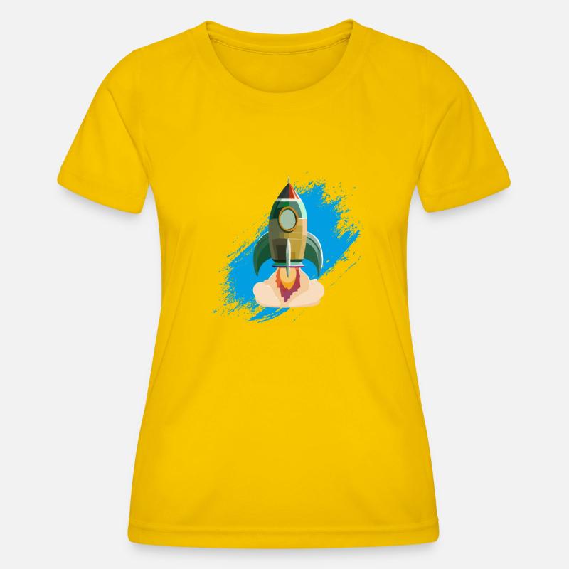Launching rocket - Women's Functional T-Shirt - egg yellow