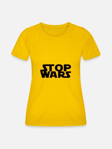 STOP WARS - Frauen Funktions-T-Shirt - Eigelb