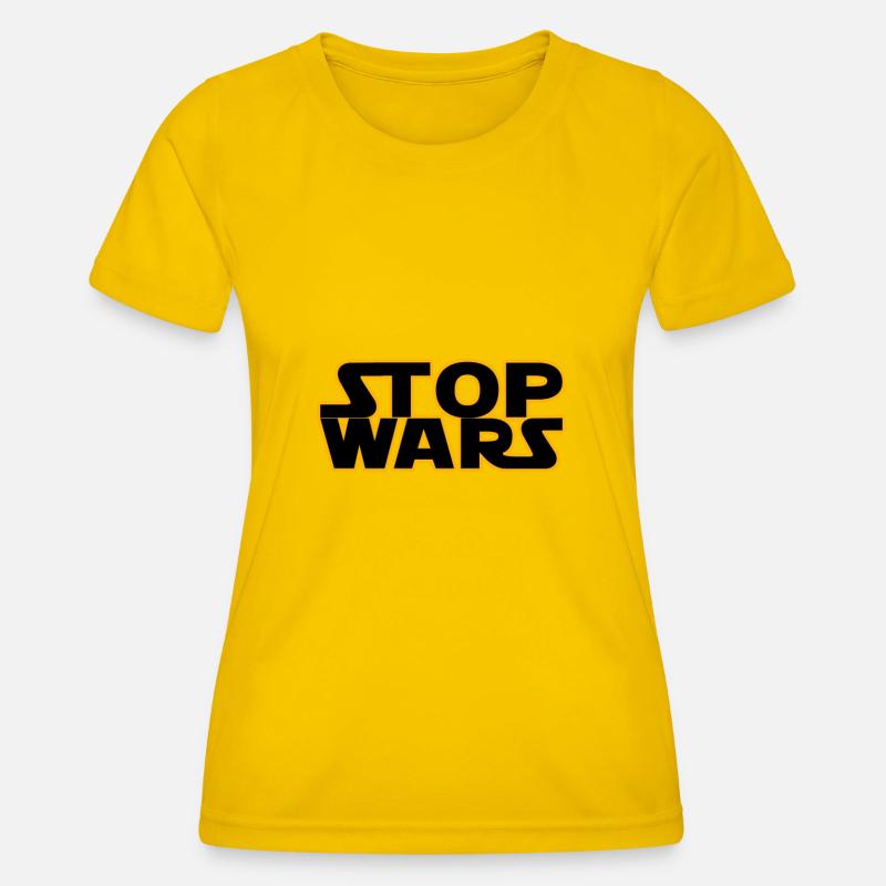 STOP WARS - Women's Functional T-Shirt - egg yellow