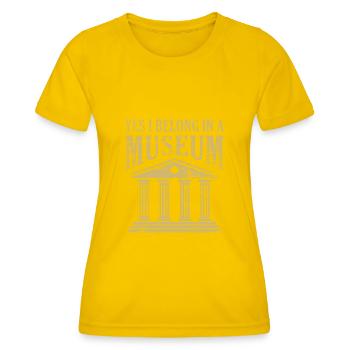 Oui, Je suis entendu Dans Un Musée Musée Drôle Pun - T-shirt sport Femme - jaune d'œuf - Devant - AI Model Female 172 dark (172cm)