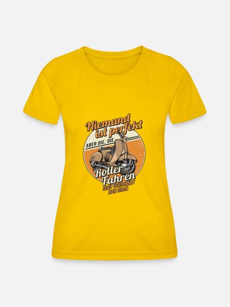 Niemand Ist Perfekt Witziges Statement - Frauen Funktions-T-Shirt - Eigelb