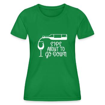 Avalez dessus, amateurs de vin buveurs - T-shirt sport Femme - vert - Devant - AI Model Female 172 dark (172cm)
