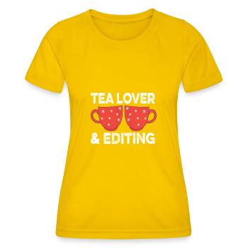 Amateurs de thé et buveurs de chai Chai Tea Party - T-shirt sport Femme - jaune d'œuf - Devant - AI Model Female 172 dark (172cm)