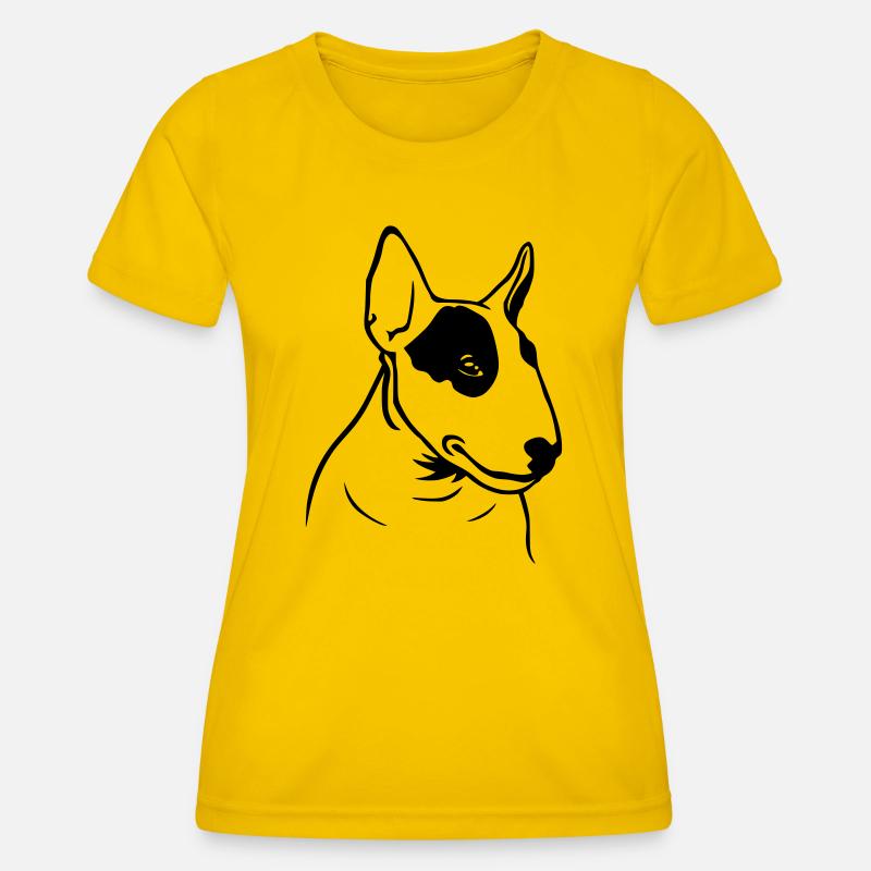 Bull Terrier Profile (D) - Women's Functional T-Shirt - egg yellow