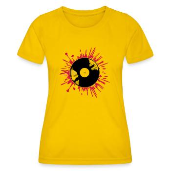 Blood Drops Record Splashes of Color - Women's Functional T-Shirt - egg yellow - Front - AI Model Female 172 dark (172cm)