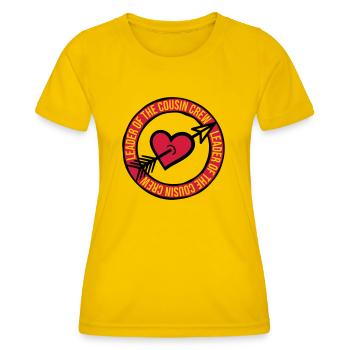 Leader Cousin Crew Team - T-shirt sport Femme - jaune d'œuf - Devant - AI Model Female 172 dark (172cm)