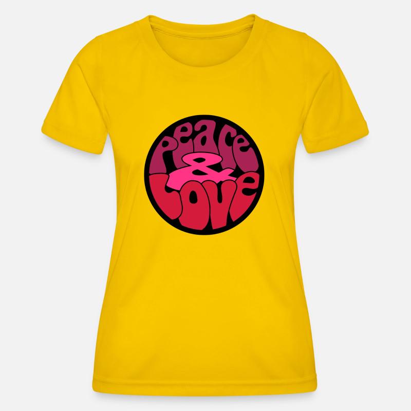 Peace Love Button_N2 - Women's Functional T-Shirt - egg yellow