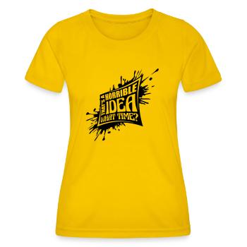 Thats a horrible Idea - Women's Functional T-Shirt - egg yellow - Front - AI Model Female 172 dark (172cm)