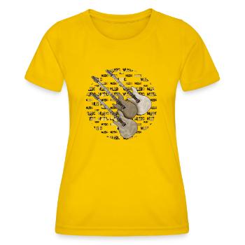 Guitares - T-shirt sport Femme - jaune d'œuf - Devant - AI Model Female 172 dark (172cm)