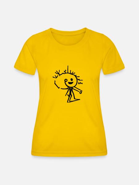Strichmännchen Abstrakt - Frauen Funktions-T-Shirt - Eigelb
